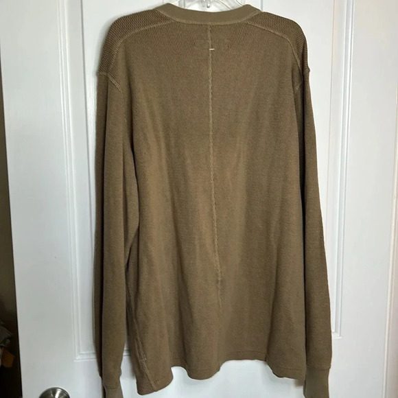 NWT RAG & BONE mens thermal Henley size XL in dark beige - Picture 6 of 7